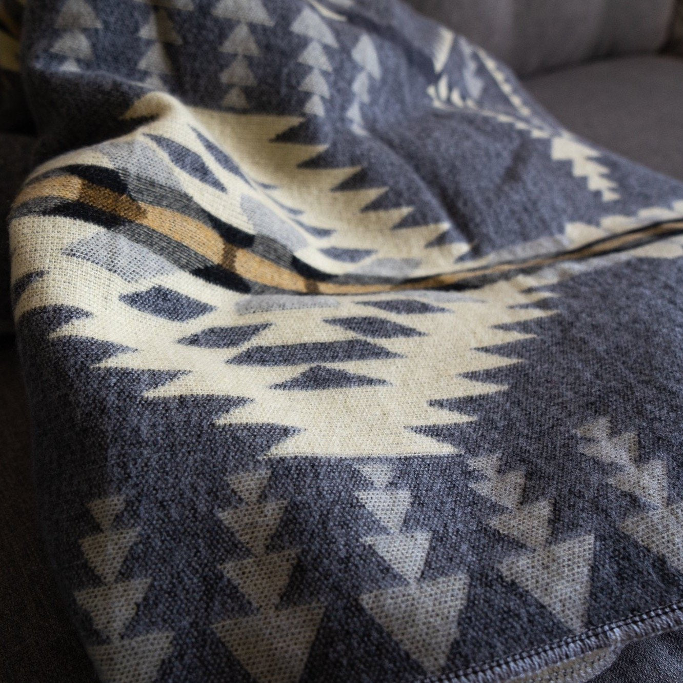 Andean Alpaca Wool Blanket - Slate – Elevated Living Design