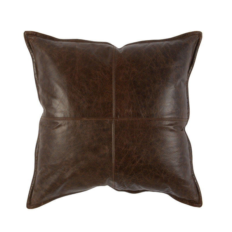 Brown Leather Pillow - Front