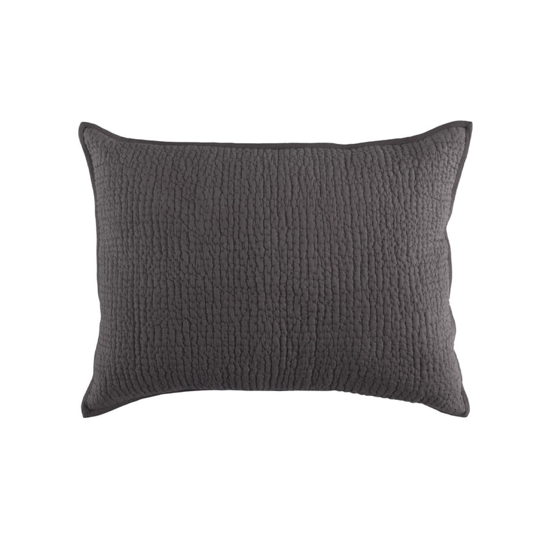 Charcoal Cotton Quilt Set - Pillow Sham