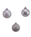 60MM Shatterproof Silver Ball Ornaments - Closeup