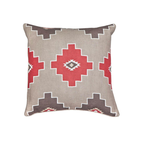 Taupe and Paprika Pillow