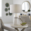 White Crackle Table Lamp - Room View